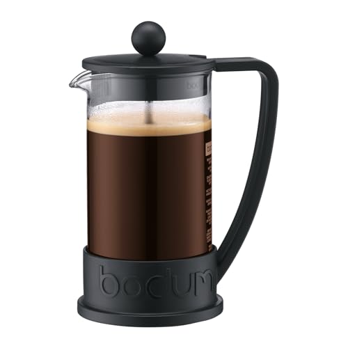 Bodum 34oz Brazil French Press Coffee Maker, High-Heat Borosilicate Glass, Black - Made in Portugal