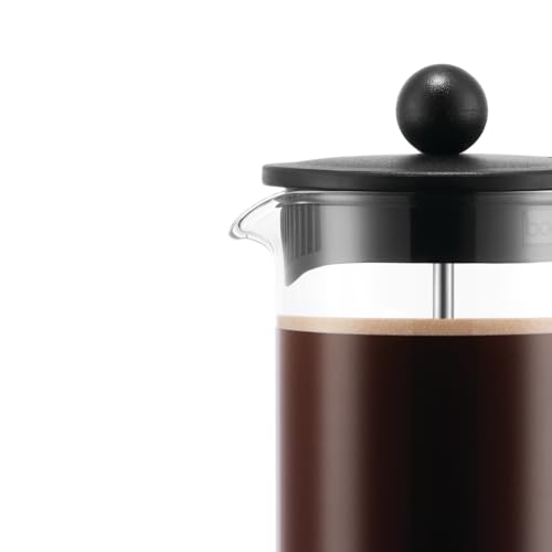Bodum 34oz Brazil French Press Coffee Maker, High-Heat Borosilicate Glass, Black - Made in Portugal