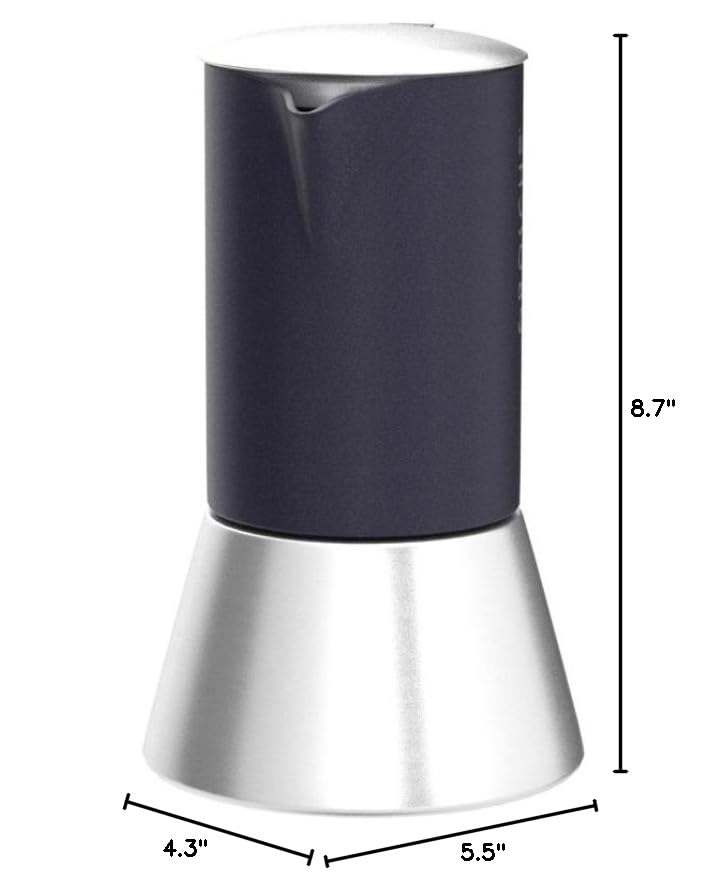 GROSCHE Milano Steel | 6 Espresso Cup | Stovetop Espresso Maker: Stainless Steel Moka Pot for Greca, Induction, Electric & Gas Stoves | Dishwasher Safe Stovetop Espresso Maker Moka Pot