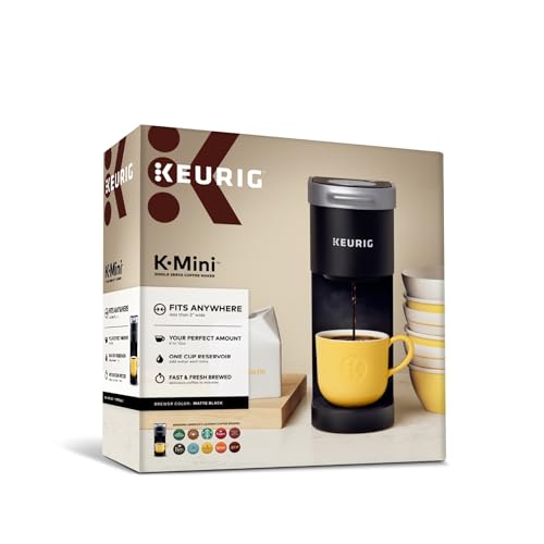 Keurig K-Mini Single Serve K-Cup Pod Coffee Maker, 6 to 12oz Brew size, with Cord Storage, Perfect for Small Spaces, Studio Gray