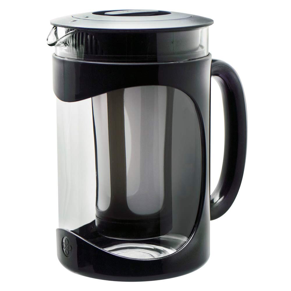 Primula Burke Deluxe Cold Brew Iced Coffee Maker, Comfort Grip Handle, Durable Glass Carafe, Removable Mesh Filter, Perfect 6 Cup Size, Dishwasher Safe, 1.6 qt, White