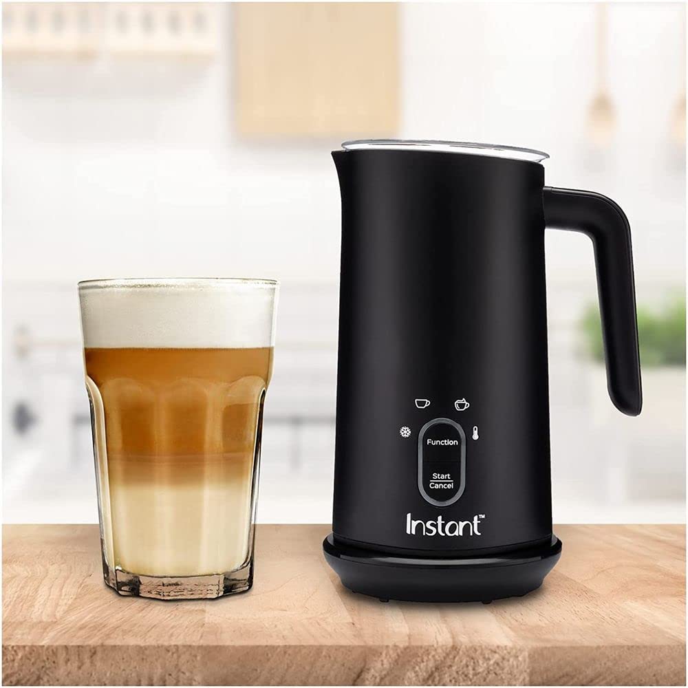 Instant Pot Milk Frother, 4-in-1 Electric Milk Steamer, 10oz/295ml Automatic Hot and Cold Foam Maker and Milk Warmer for Latte, Cappuccinos, Macchiato, From the Makers of Instant 500W, Black