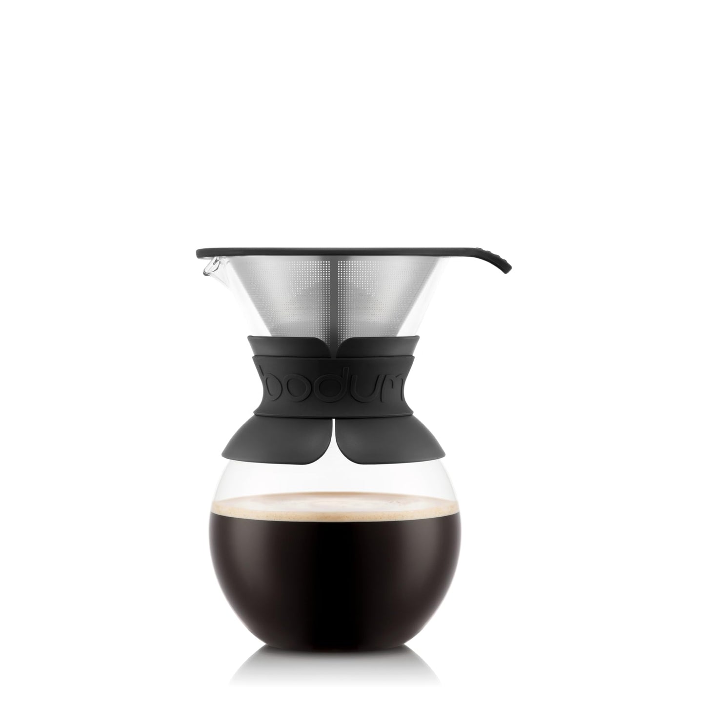 Bodum 34 Oz Pour Over Coffee Maker, High-Heat Borosilicate Glass with Reusable Stainless Steel Filter and Cork Grip - Made in Portugal