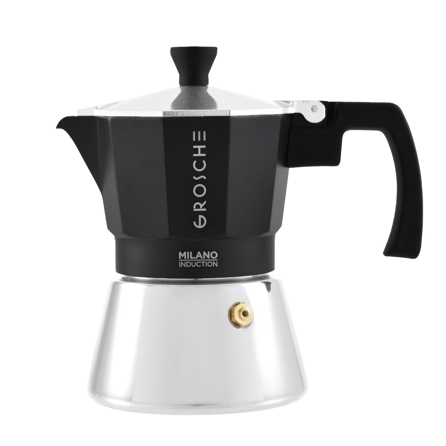 GROSCHE Milano Stovetop Espresso Maker Moka Pot 3 espresso Cup - 5oz, Red - Cuban Coffee Maker Stove top coffee maker Moka Italian espresso greca coffee maker brewer percolator