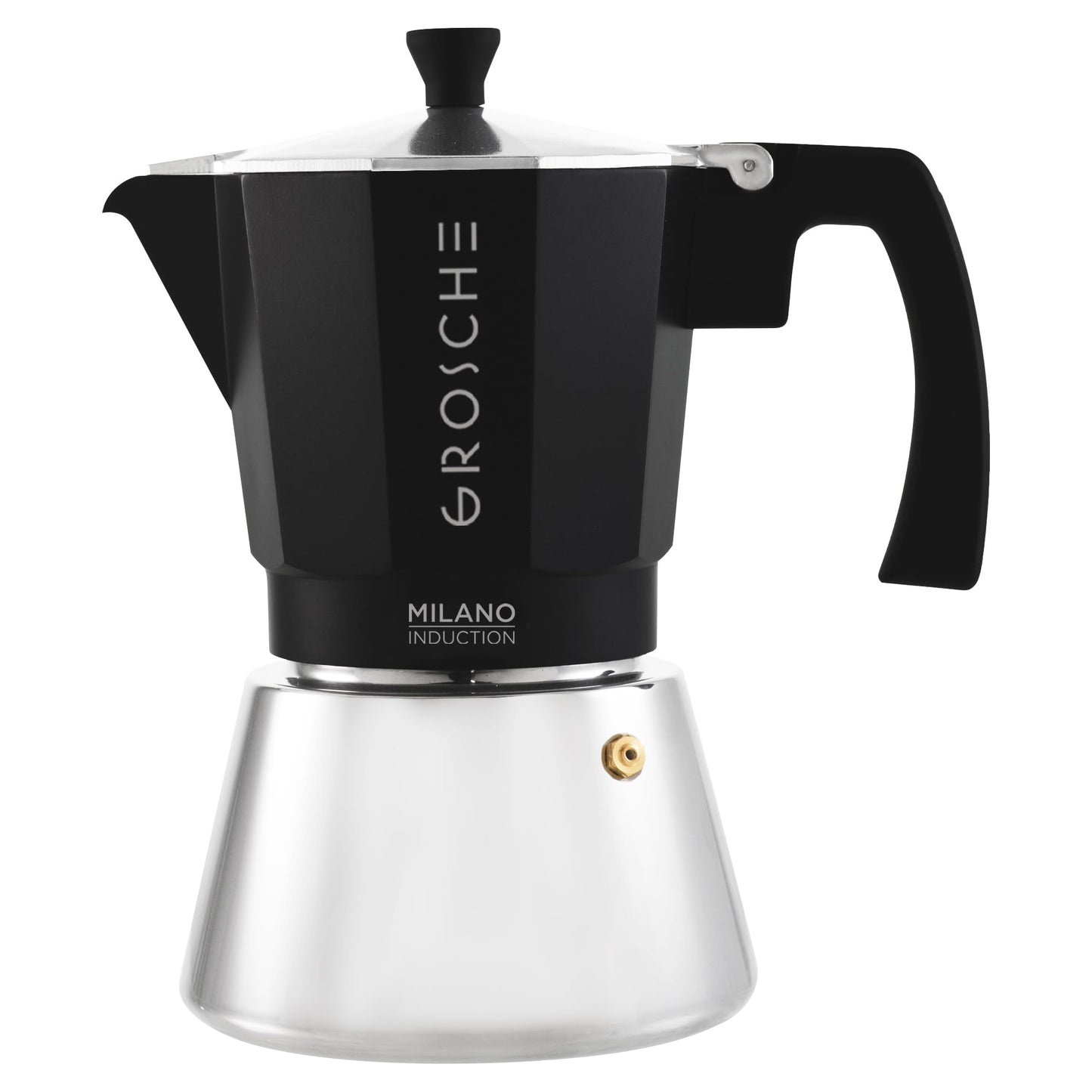 GROSCHE Milano Stovetop Espresso Maker Moka Pot 3 espresso Cup - 5oz, Red - Cuban Coffee Maker Stove top coffee maker Moka Italian espresso greca coffee maker brewer percolator