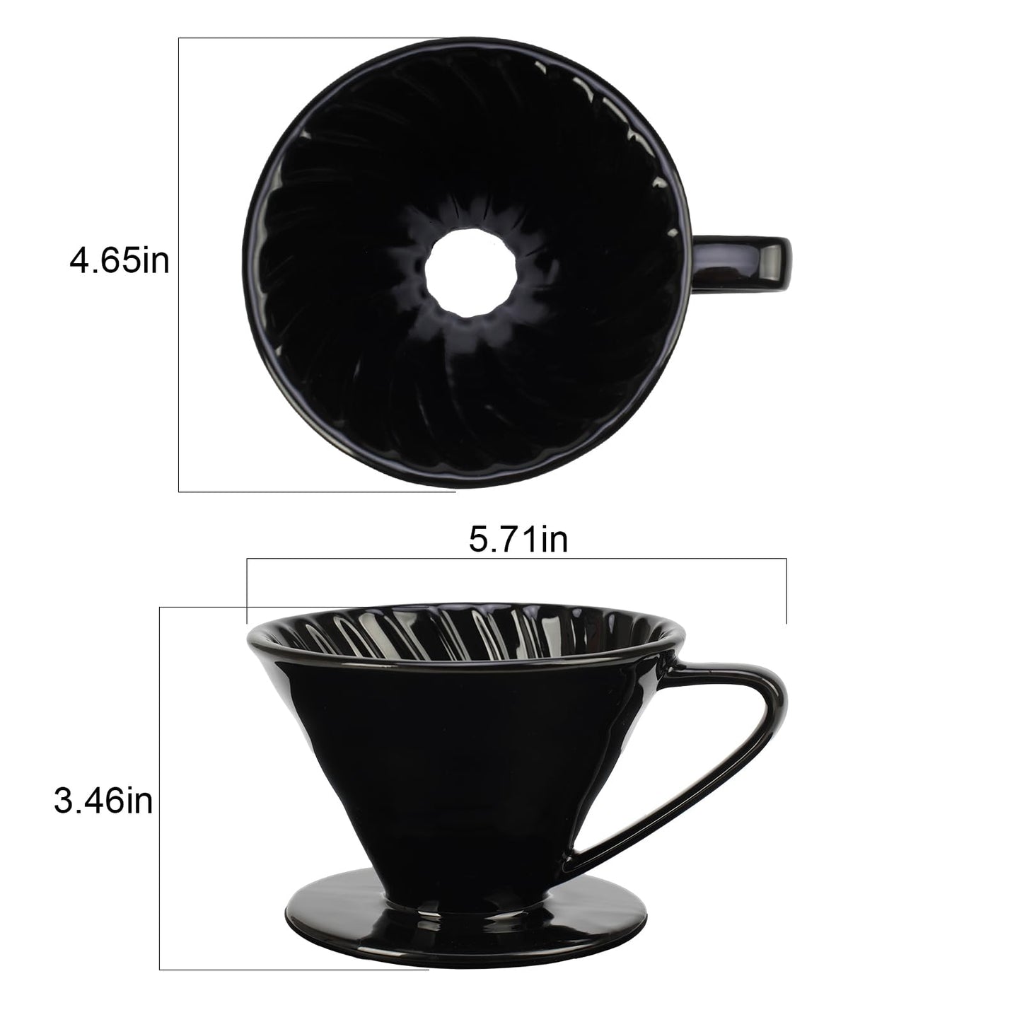 V60 Pour Over Coffee Dripper, Ceramic Pour Over Coffee Maker, Exquisite Porcelain Ceramic Manual Coffee Filter, Suitable for Pour Over Coffee in Office, Outdoor and Home Use