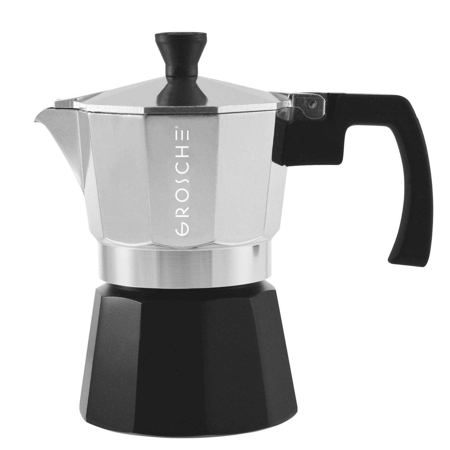 GROSCHE Milano Stovetop Espresso Maker Moka Pot 3 espresso Cup - 5oz, Red - Cuban Coffee Maker Stove top coffee maker Moka Italian espresso greca coffee maker brewer percolator