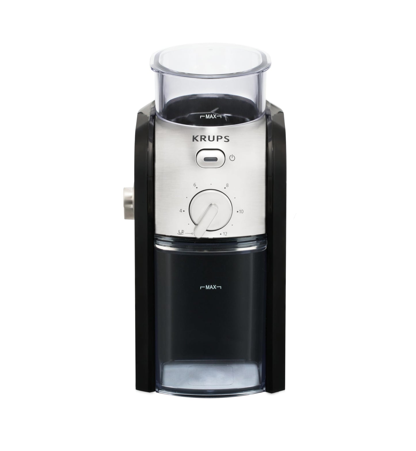 KRUPS Precision Flat Coffee Burr Grinder, 12-Grind fineness settings, Black