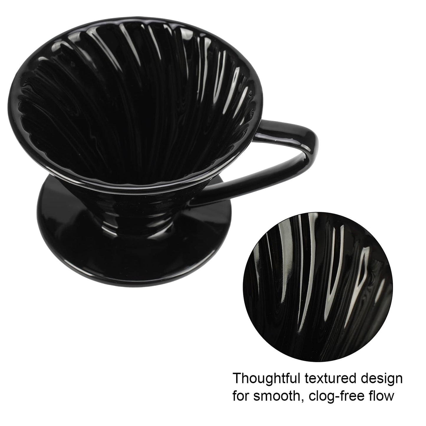 V60 Pour Over Coffee Dripper, Ceramic Pour Over Coffee Maker, Exquisite Porcelain Ceramic Manual Coffee Filter, Suitable for Pour Over Coffee in Office, Outdoor and Home Use