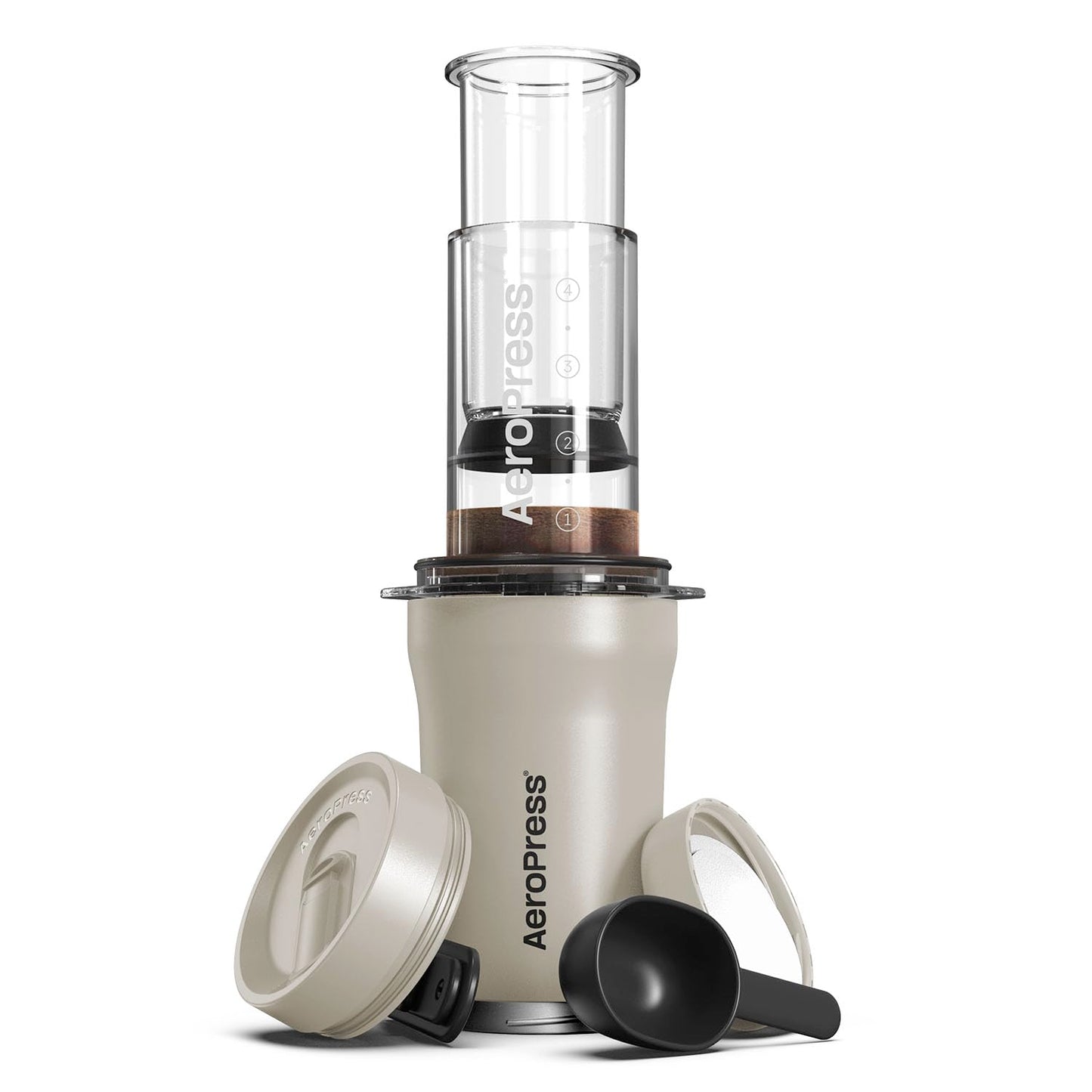 AeroPress Go Travel Coffee Press Kit - 3 in 1 brew method combines French Press, Pourover, Espresso - Full bodied coffee without grit or bitterness - Small portable coffee maker for camping & travel