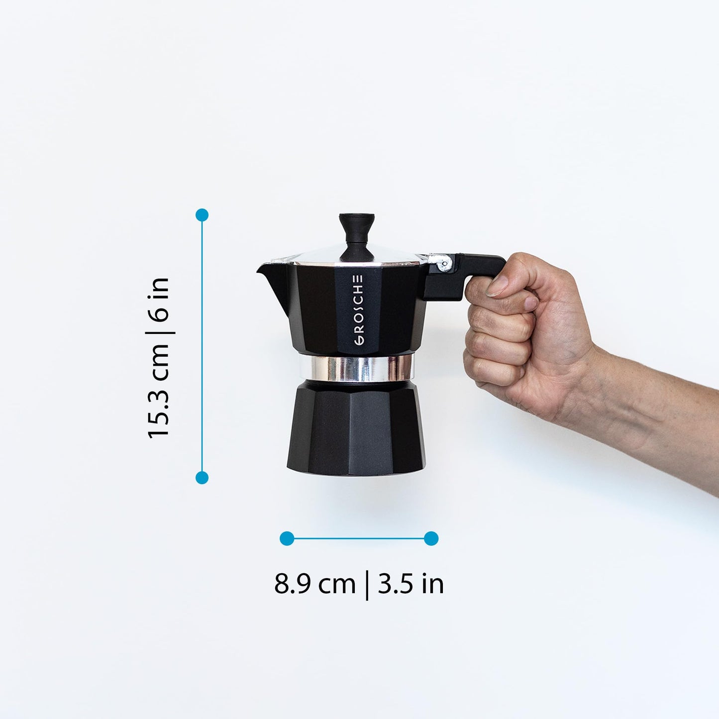 GROSCHE Milano Stovetop Espresso Maker Moka Pot 3 espresso Cup - 5oz, Red - Cuban Coffee Maker Stove top coffee maker Moka Italian espresso greca coffee maker brewer percolator