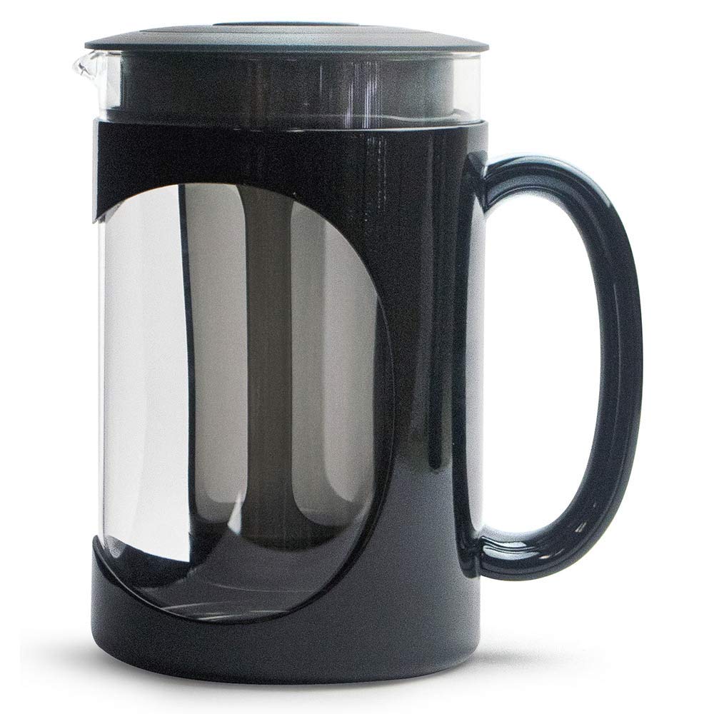 Primula Burke Deluxe Cold Brew Iced Coffee Maker, Comfort Grip Handle, Durable Glass Carafe, Removable Mesh Filter, Perfect 6 Cup Size, Dishwasher Safe, 1.6 qt, White