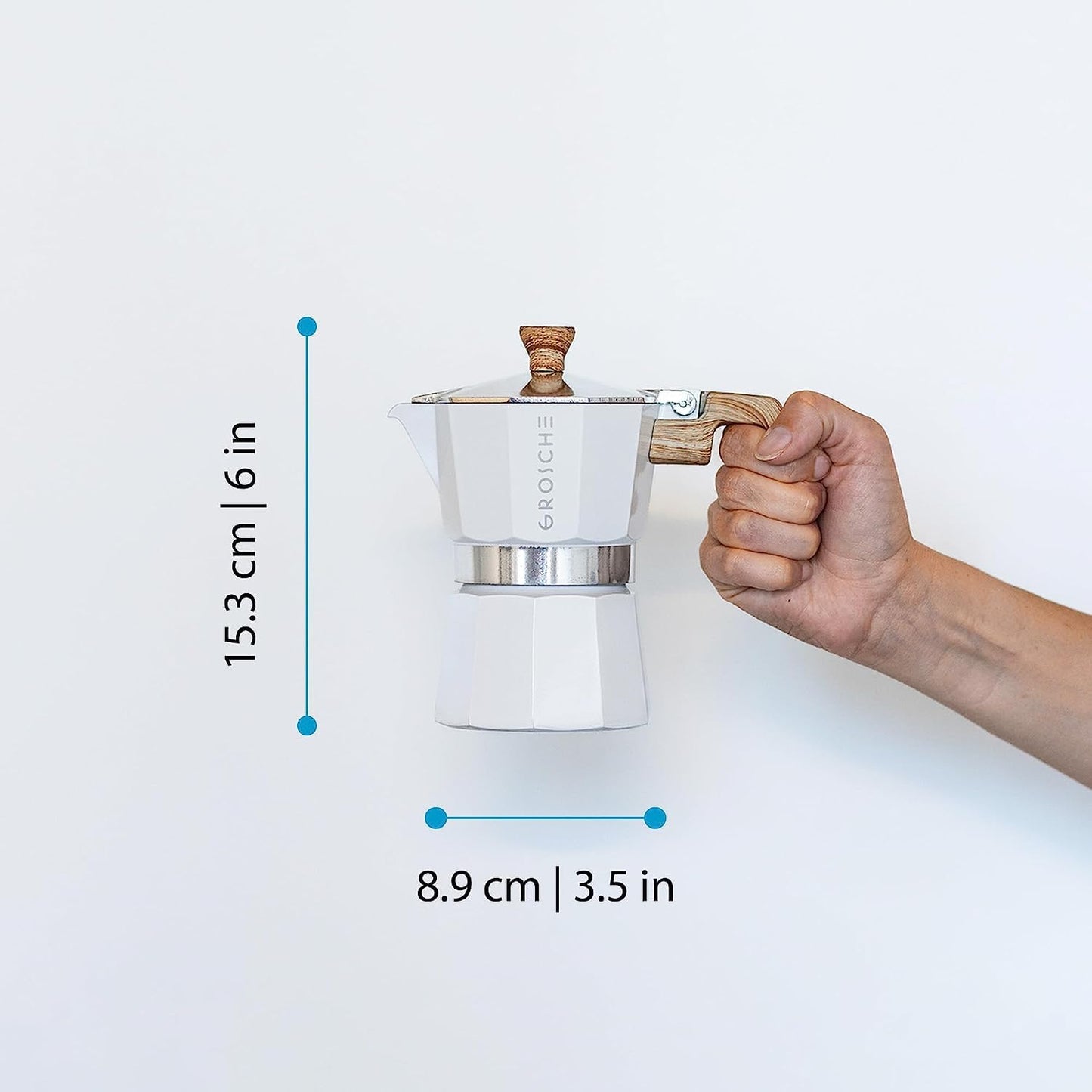 GROSCHE Milano Stovetop Espresso Maker Moka Pot 3 espresso Cup - 5oz, Red - Cuban Coffee Maker Stove top coffee maker Moka Italian espresso greca coffee maker brewer percolator