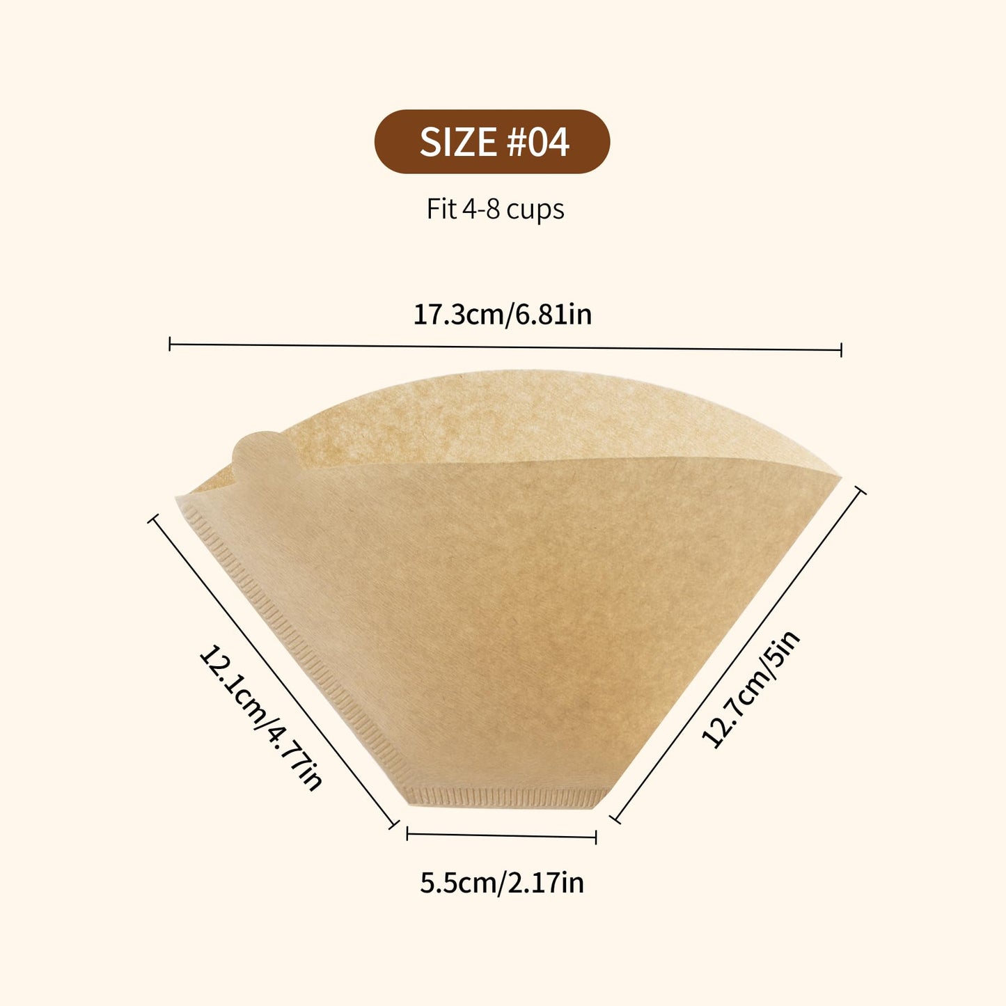 Coffee Filters V60 Coffee Filter Size 02 Cone Coffee Filters 2-4 Cups for Pour Over and Drip Coffee Maker(Natural Brown, 100 Count)