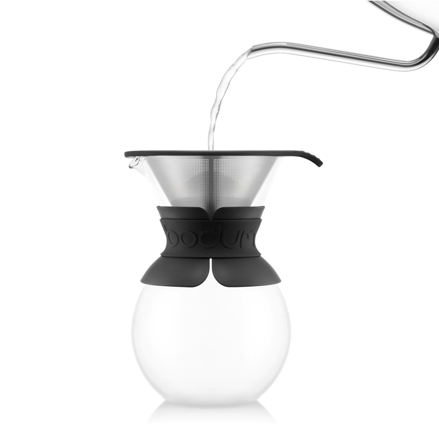 Bodum 34 Oz Pour Over Coffee Maker, High-Heat Borosilicate Glass with Reusable Stainless Steel Filter and Cork Grip - Made in Portugal