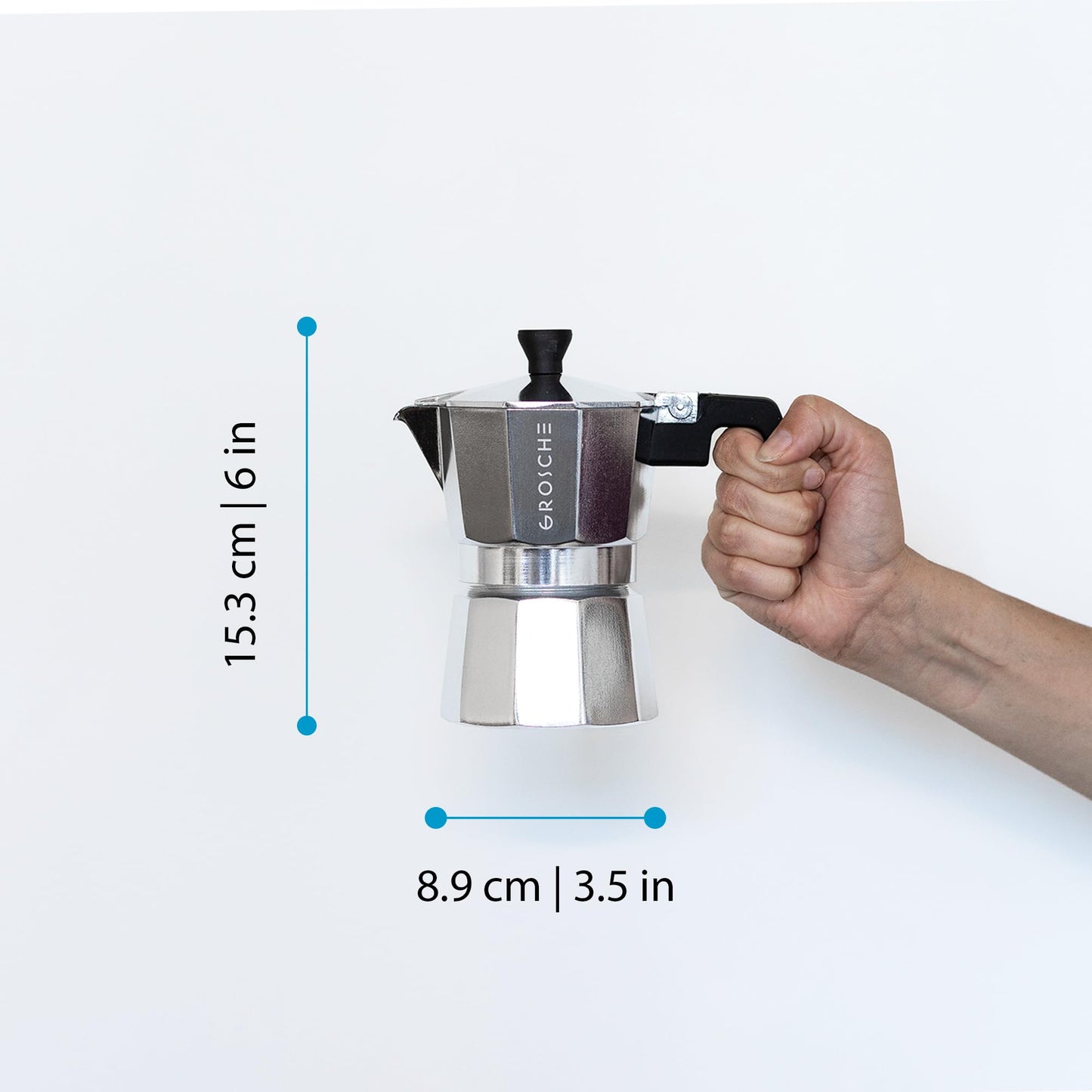 GROSCHE Milano Stovetop Espresso Maker Moka Pot 3 espresso Cup - 5oz, Red - Cuban Coffee Maker Stove top coffee maker Moka Italian espresso greca coffee maker brewer percolator