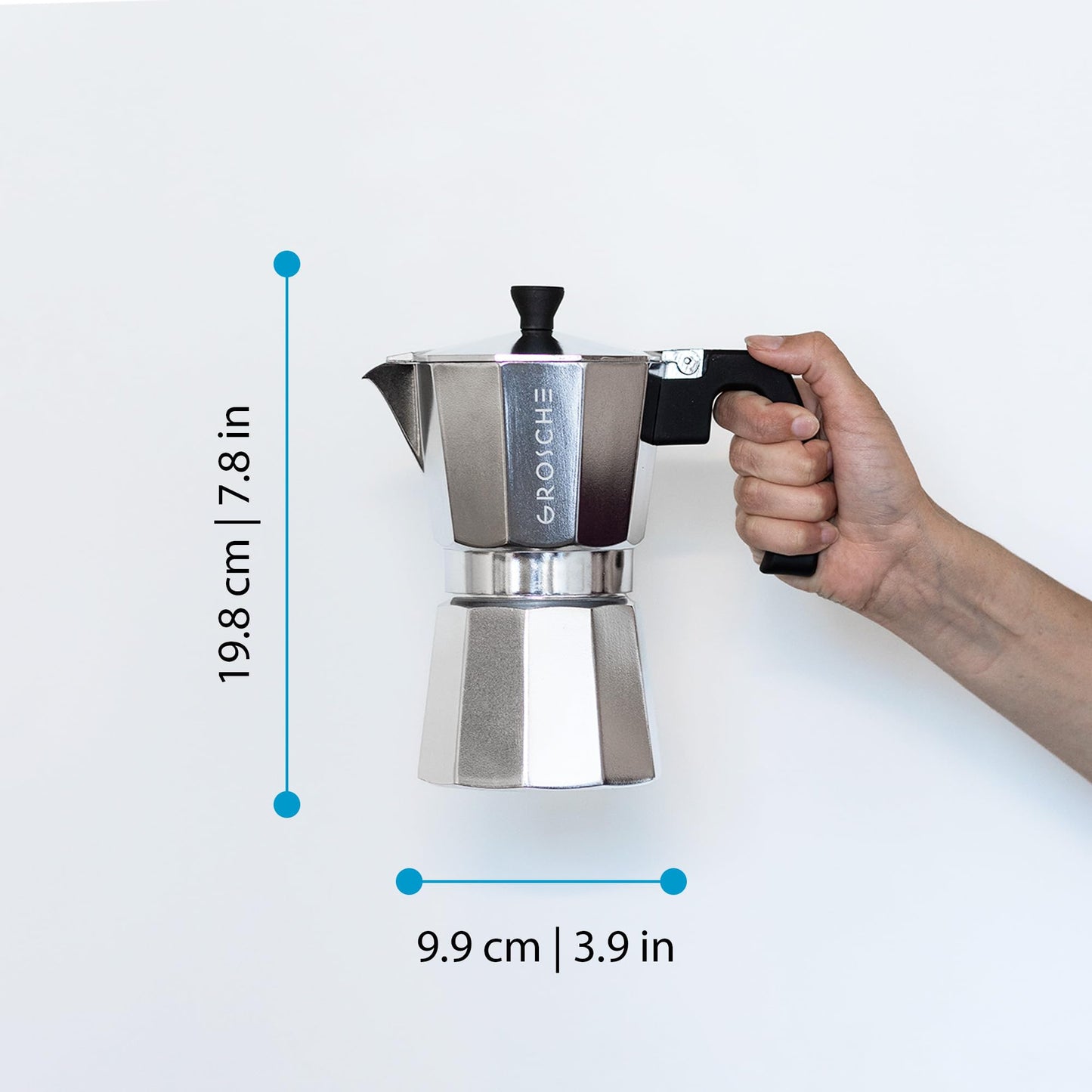 GROSCHE Milano Stovetop Espresso Maker Moka Pot 3 espresso Cup - 5oz, Red - Cuban Coffee Maker Stove top coffee maker Moka Italian espresso greca coffee maker brewer percolator