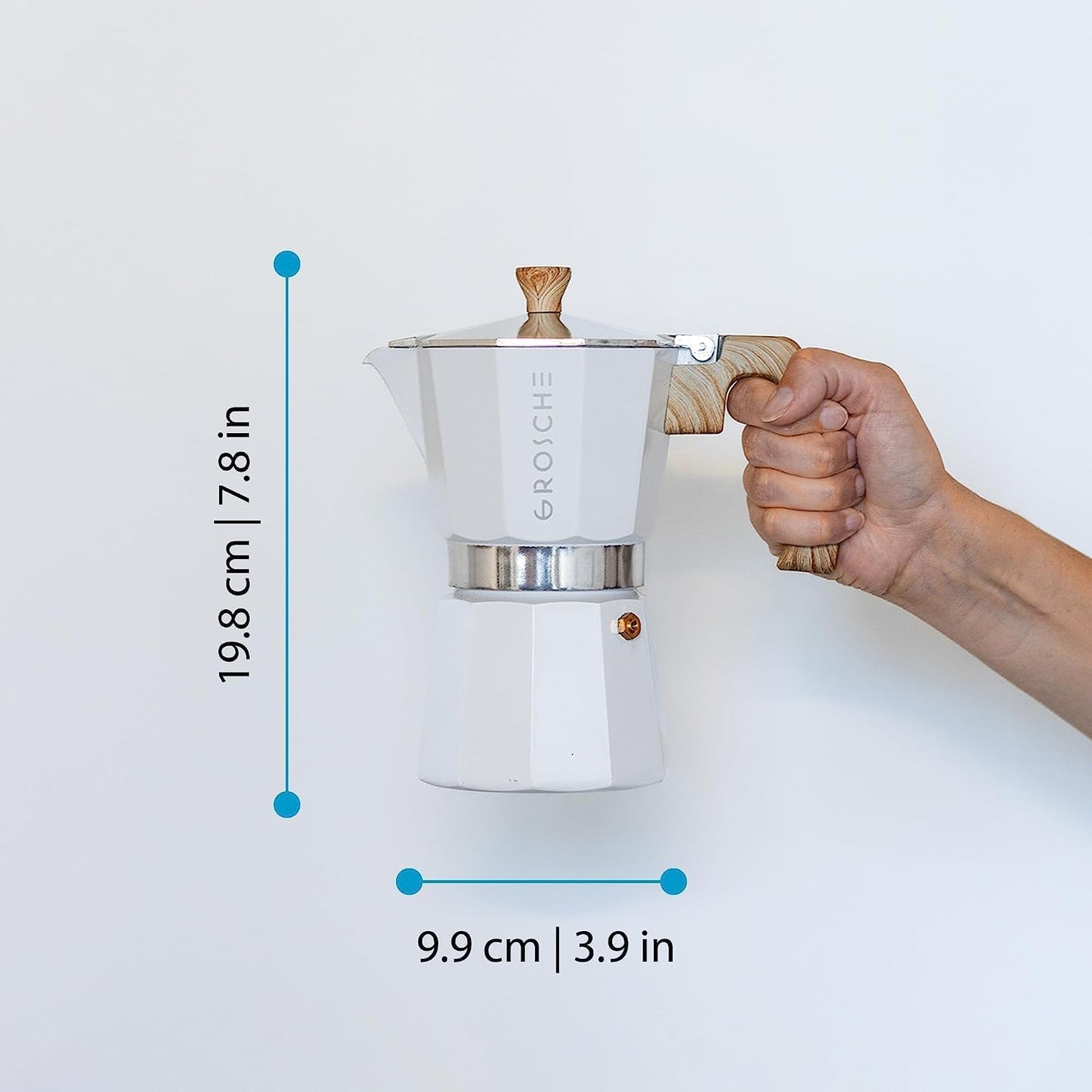 GROSCHE Milano Stovetop Espresso Maker Moka Pot 3 espresso Cup - 5oz, Red - Cuban Coffee Maker Stove top coffee maker Moka Italian espresso greca coffee maker brewer percolator