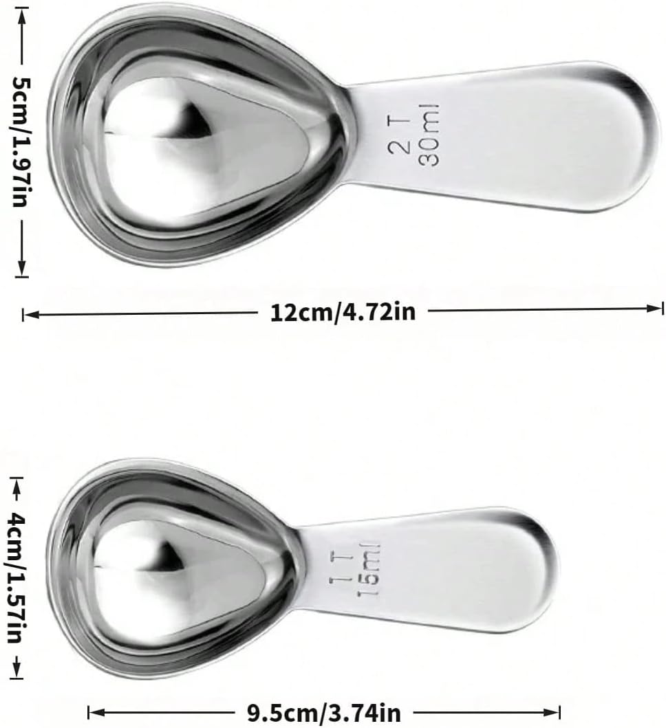 1pc 30Ml Stainless Steel Measuring Coffee Spoon With Scale Marks Is Used As A Measuring Tool For Coffee, Milk, Milk Powder And Oatmeal