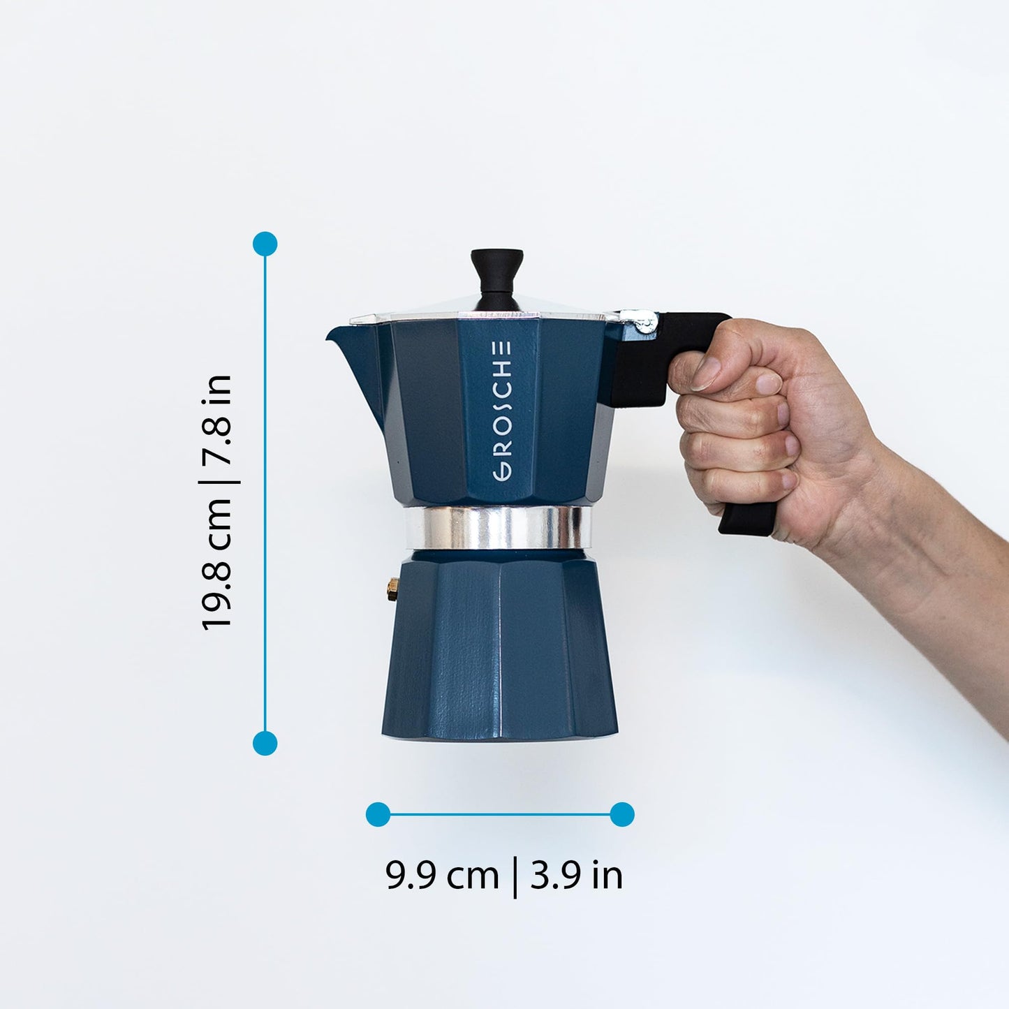 GROSCHE Milano Stovetop Espresso Maker Moka Pot 3 espresso Cup - 5oz, Red - Cuban Coffee Maker Stove top coffee maker Moka Italian espresso greca coffee maker brewer percolator