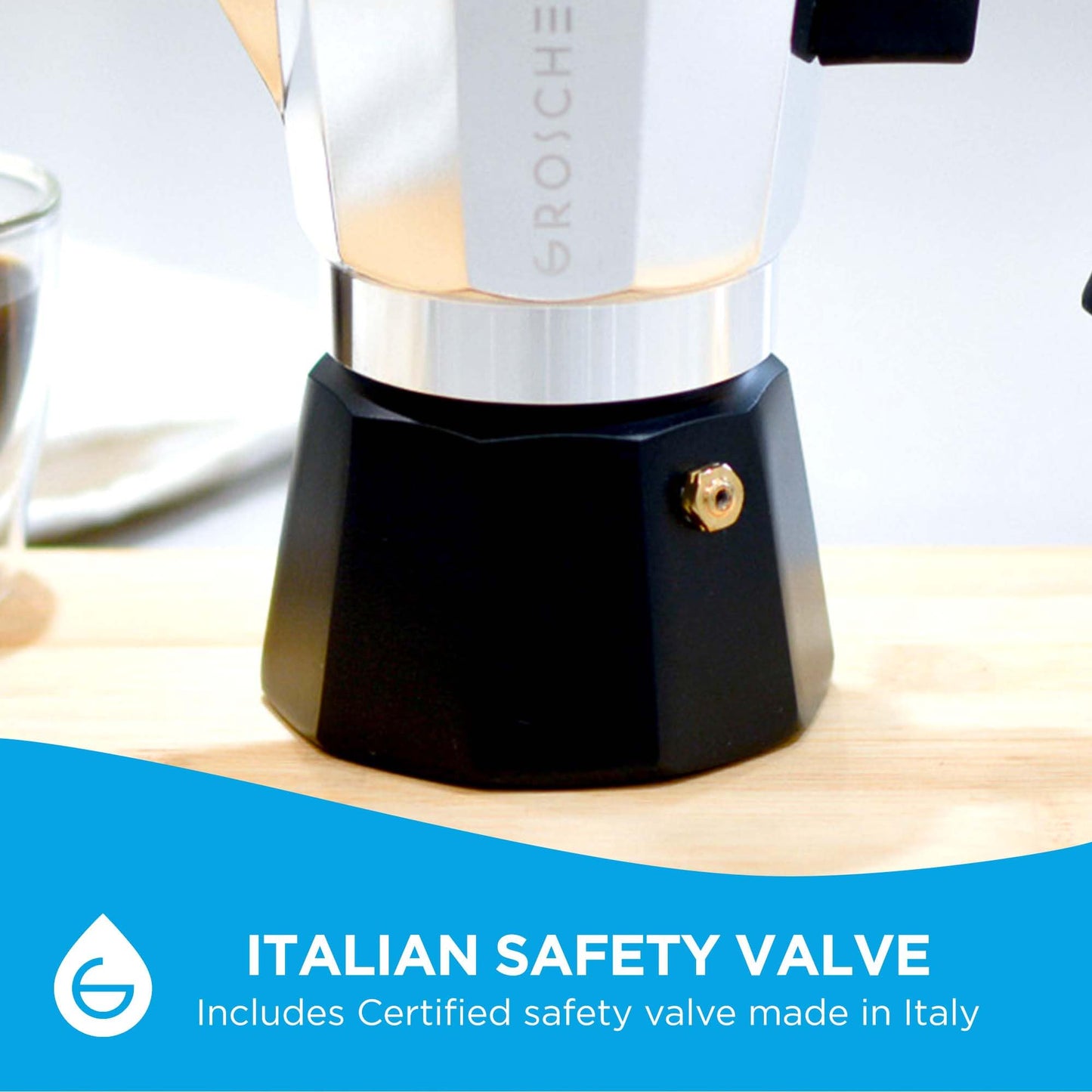 GROSCHE Milano Stovetop Espresso Maker Moka Pot 3 espresso Cup - 5oz, Red - Cuban Coffee Maker Stove top coffee maker Moka Italian espresso greca coffee maker brewer percolator