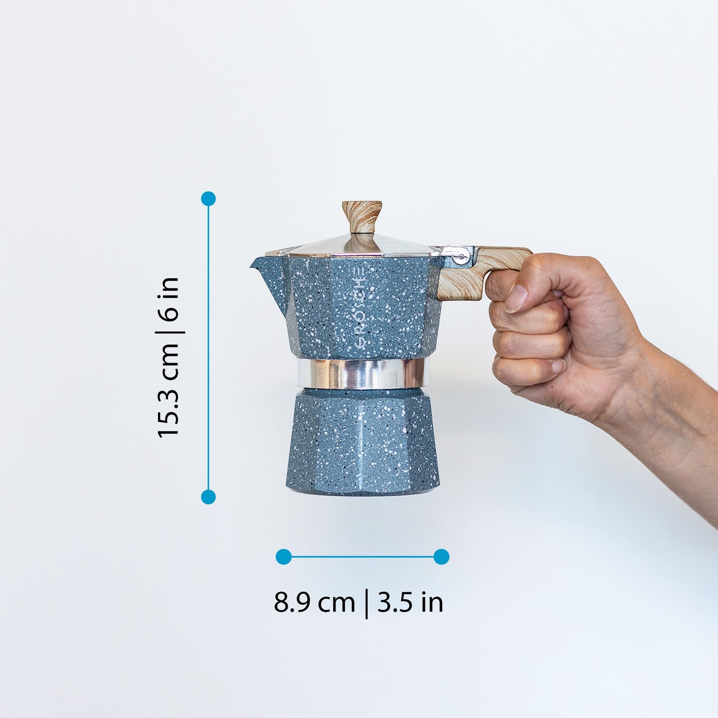 GROSCHE Milano Stovetop Espresso Maker Moka Pot 3 espresso Cup - 5oz, Red - Cuban Coffee Maker Stove top coffee maker Moka Italian espresso greca coffee maker brewer percolator