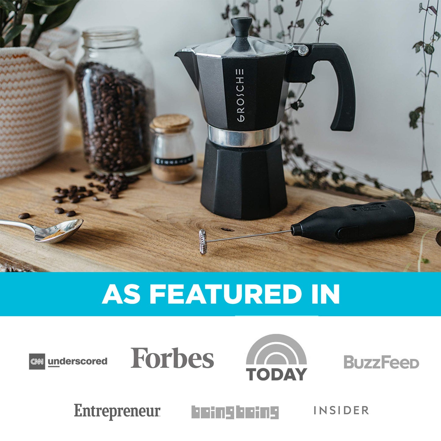 GROSCHE Milano Stovetop Espresso Maker Moka Pot 3 espresso Cup - 5oz, Red - Cuban Coffee Maker Stove top coffee maker Moka Italian espresso greca coffee maker brewer percolator