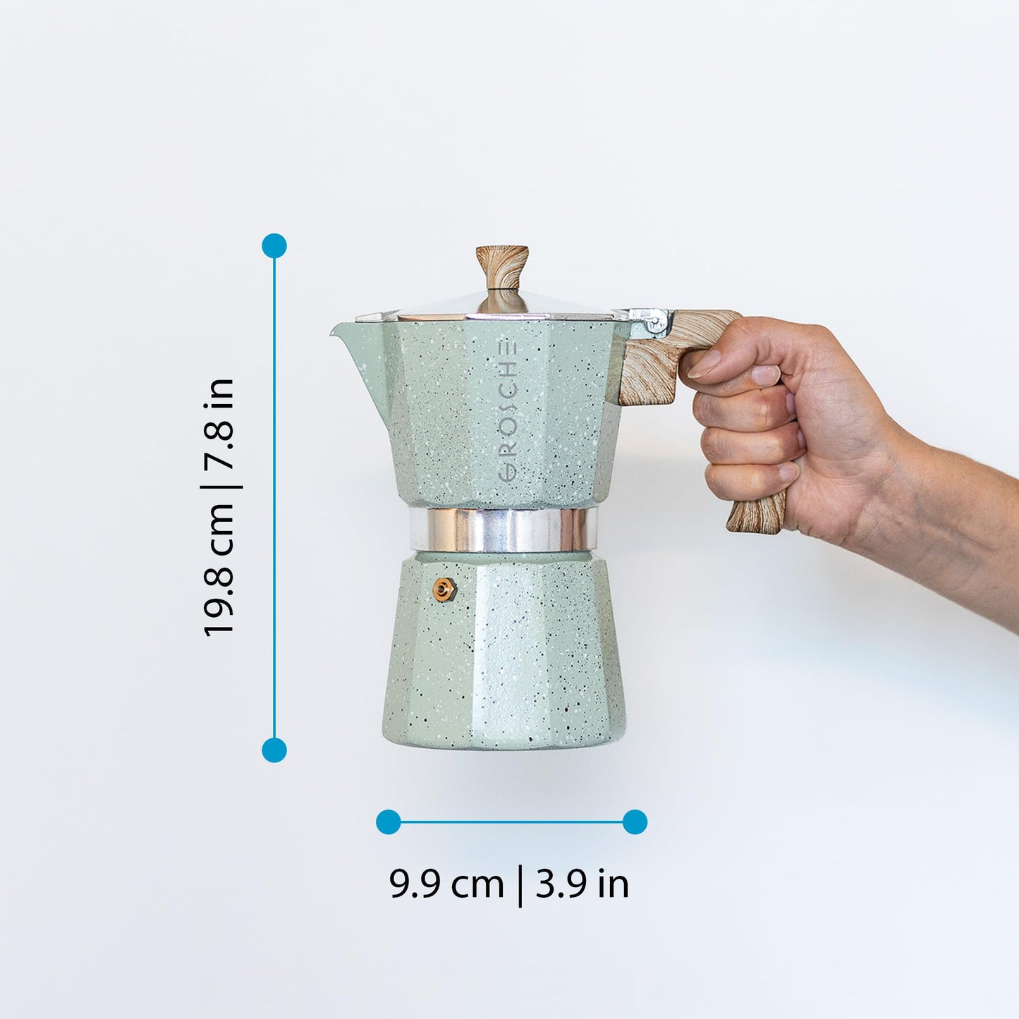GROSCHE Milano Stovetop Espresso Maker Moka Pot 3 espresso Cup - 5oz, Red - Cuban Coffee Maker Stove top coffee maker Moka Italian espresso greca coffee maker brewer percolator