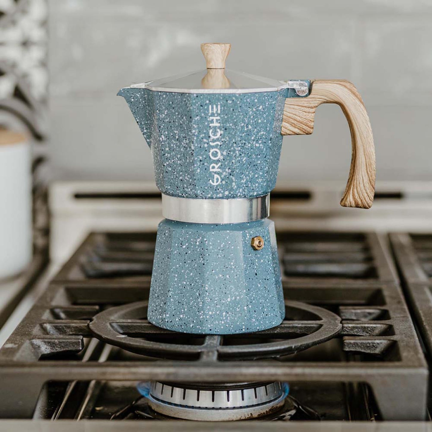 GROSCHE Milano Stovetop Espresso Maker Moka Pot 3 espresso Cup - 5oz, Red - Cuban Coffee Maker Stove top coffee maker Moka Italian espresso greca coffee maker brewer percolator