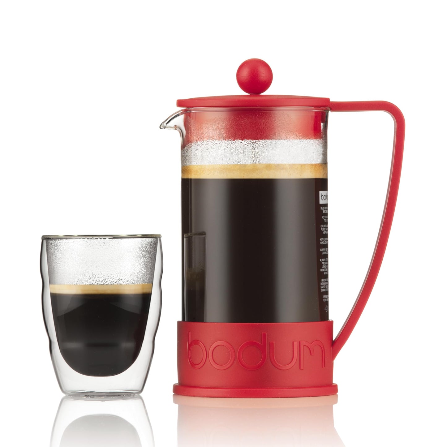 Bodum 34oz Brazil French Press Coffee Maker, High-Heat Borosilicate Glass, Black - Made in Portugal