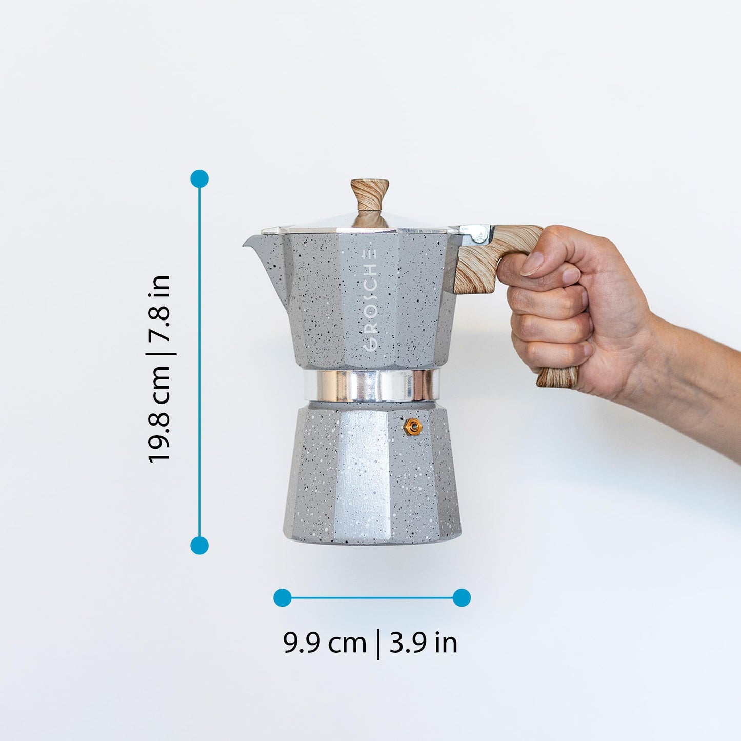 GROSCHE Milano Stovetop Espresso Maker Moka Pot 3 espresso Cup - 5oz, Red - Cuban Coffee Maker Stove top coffee maker Moka Italian espresso greca coffee maker brewer percolator