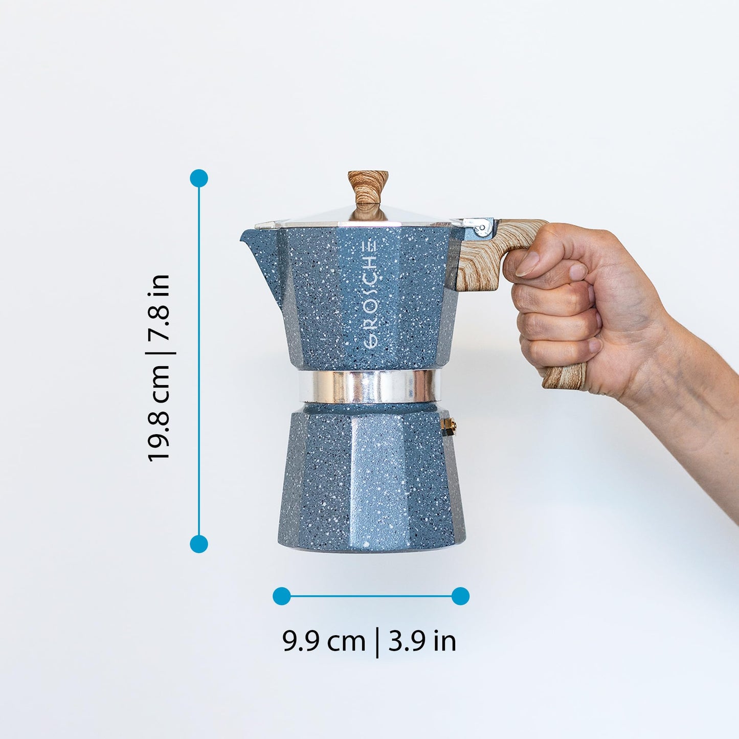 GROSCHE Milano Stovetop Espresso Maker Moka Pot 3 espresso Cup - 5oz, Red - Cuban Coffee Maker Stove top coffee maker Moka Italian espresso greca coffee maker brewer percolator