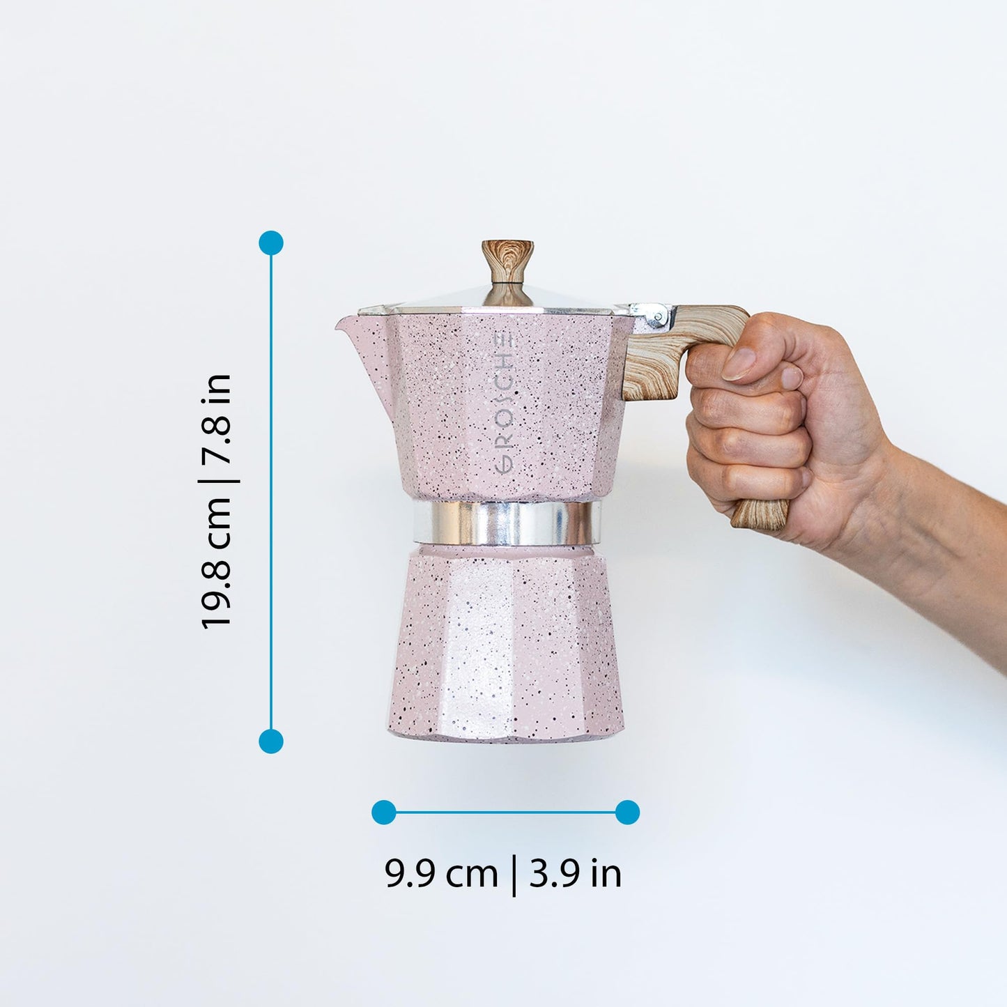 GROSCHE Milano Stovetop Espresso Maker Moka Pot 3 espresso Cup - 5oz, Red - Cuban Coffee Maker Stove top coffee maker Moka Italian espresso greca coffee maker brewer percolator