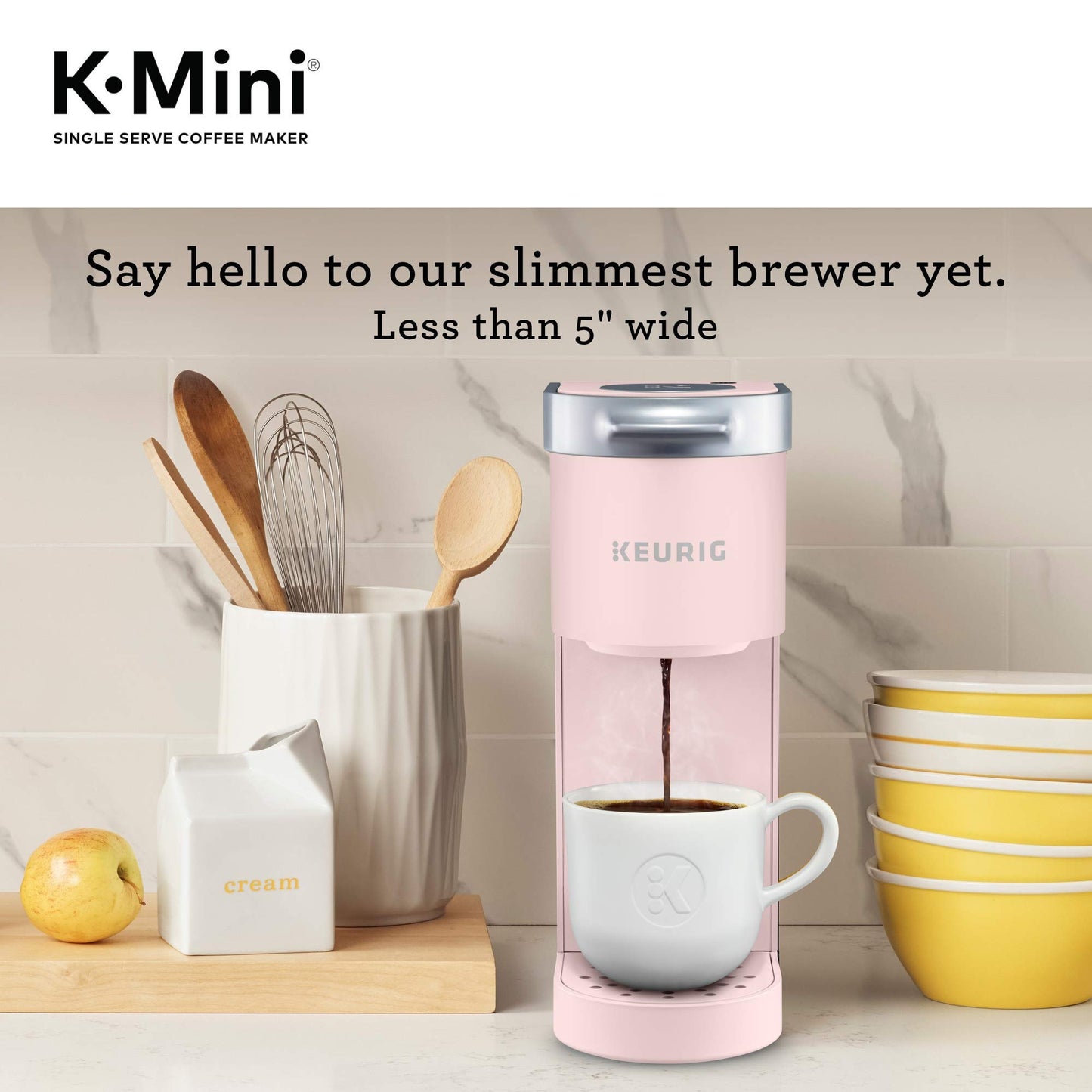 Keurig K-Mini Single Serve K-Cup Pod Coffee Maker, 6 to 12oz Brew size, with Cord Storage, Perfect for Small Spaces, Studio Gray