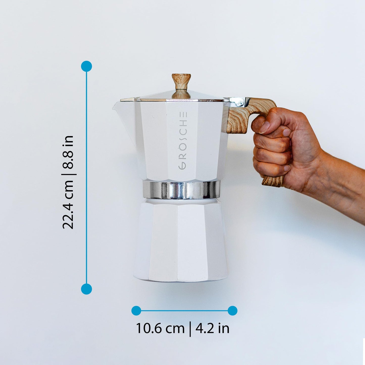 GROSCHE Milano Stovetop Espresso Maker Moka Pot 3 espresso Cup - 5oz, Red - Cuban Coffee Maker Stove top coffee maker Moka Italian espresso greca coffee maker brewer percolator