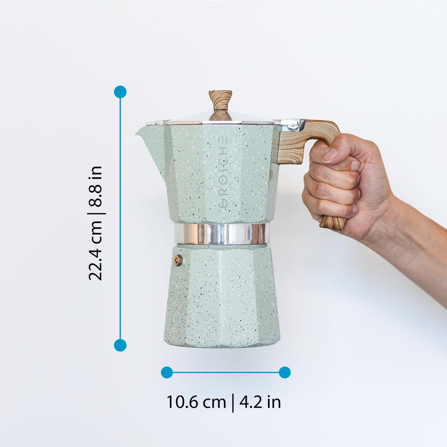 GROSCHE Milano Stovetop Espresso Maker Moka Pot 3 espresso Cup - 5oz, Red - Cuban Coffee Maker Stove top coffee maker Moka Italian espresso greca coffee maker brewer percolator