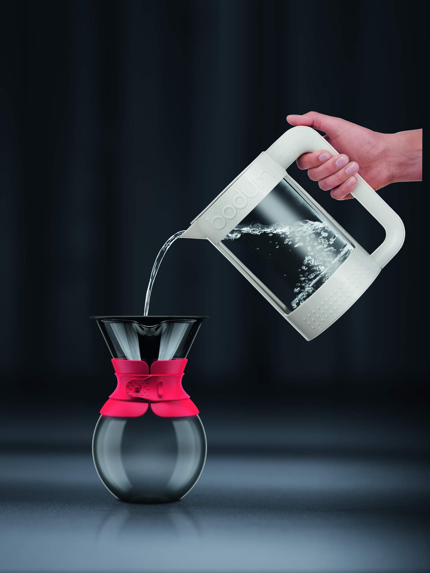 Bodum 34 Oz Pour Over Coffee Maker, High-Heat Borosilicate Glass with Reusable Stainless Steel Filter and Cork Grip - Made in Portugal