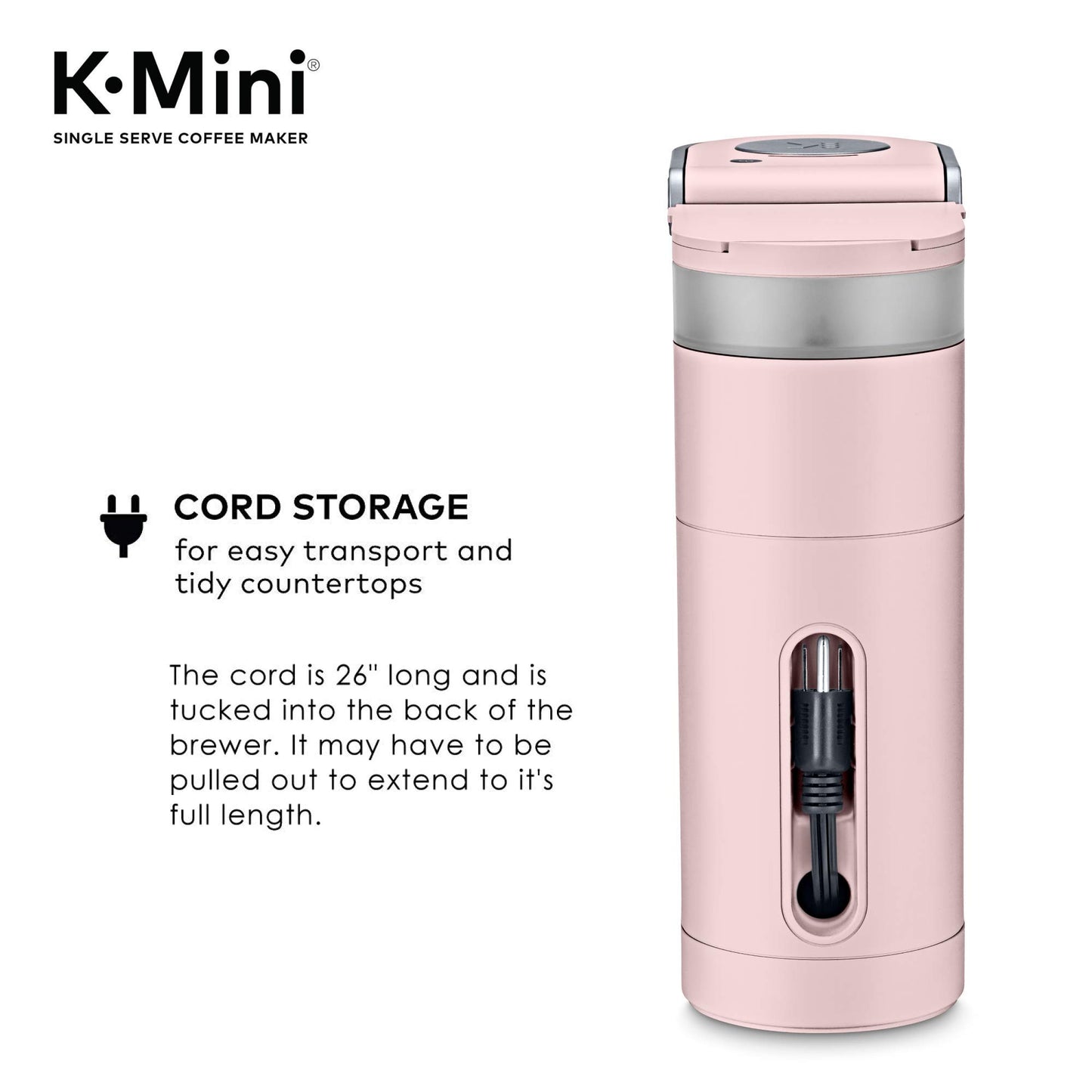 Keurig K-Mini Single Serve K-Cup Pod Coffee Maker, 6 to 12oz Brew size, with Cord Storage, Perfect for Small Spaces, Studio Gray