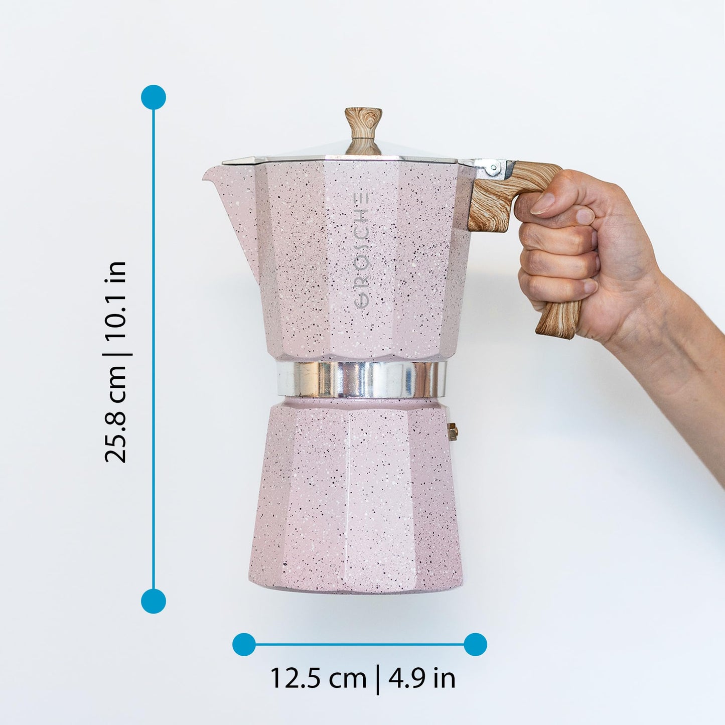 GROSCHE Milano Stovetop Espresso Maker Moka Pot 3 espresso Cup - 5oz, Red - Cuban Coffee Maker Stove top coffee maker Moka Italian espresso greca coffee maker brewer percolator
