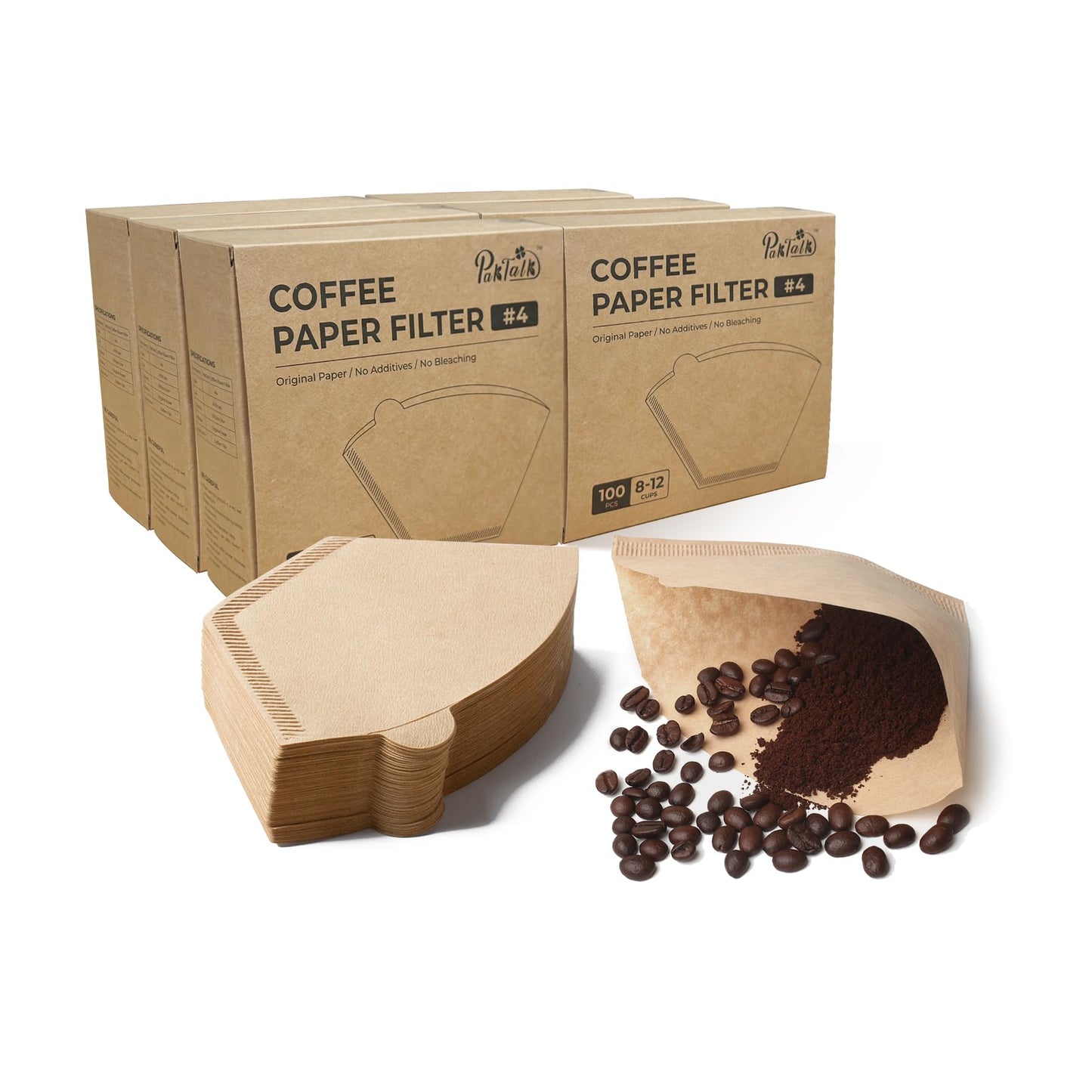 Coffee Filters V60 Coffee Filter Size 02 Cone Coffee Filters 2-4 Cups for Pour Over and Drip Coffee Maker(Natural Brown, 100 Count)