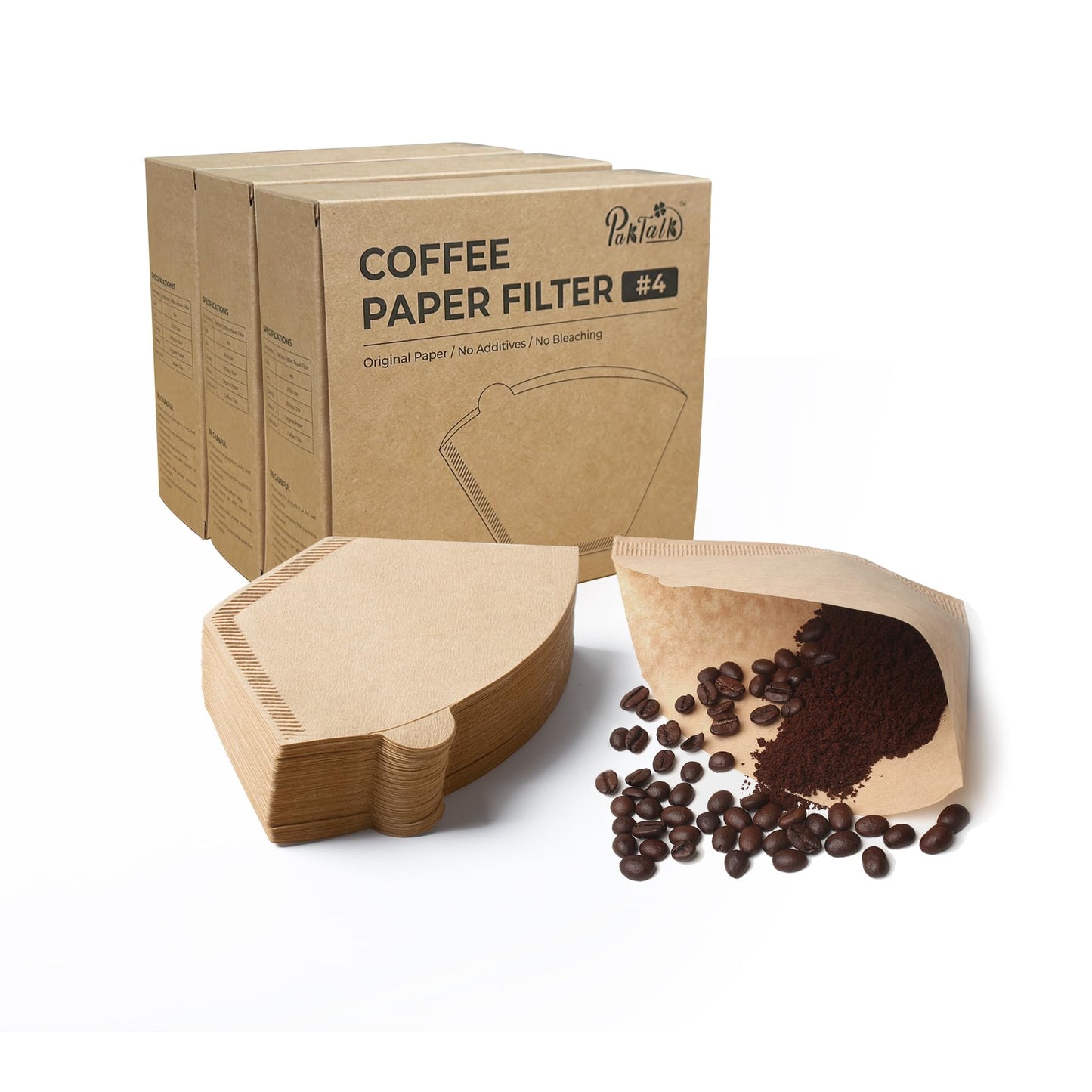 Coffee Filters V60 Coffee Filter Size 02 Cone Coffee Filters 2-4 Cups for Pour Over and Drip Coffee Maker(Natural Brown, 100 Count)