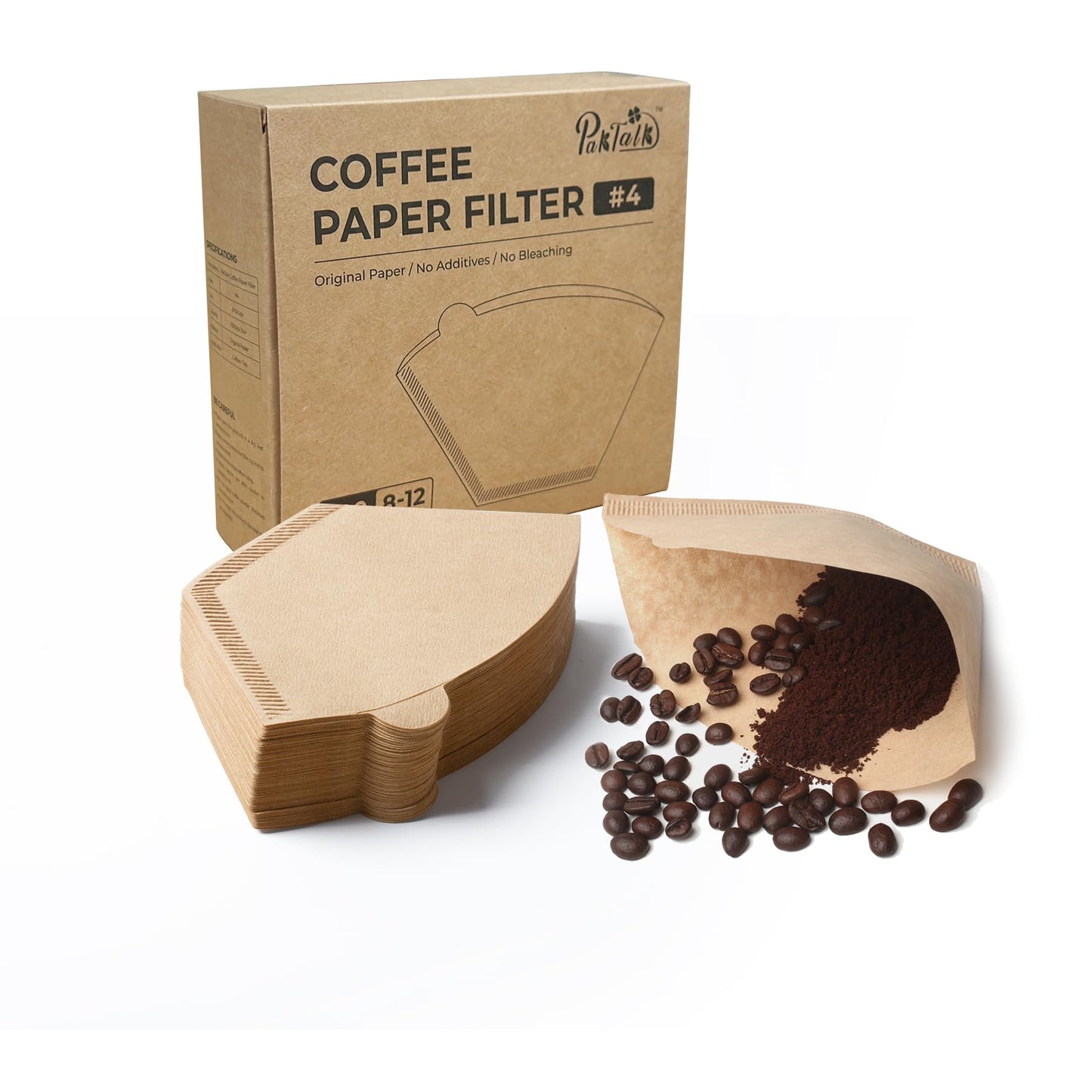 Coffee Filters V60 Coffee Filter Size 02 Cone Coffee Filters 2-4 Cups for Pour Over and Drip Coffee Maker(Natural Brown, 100 Count)