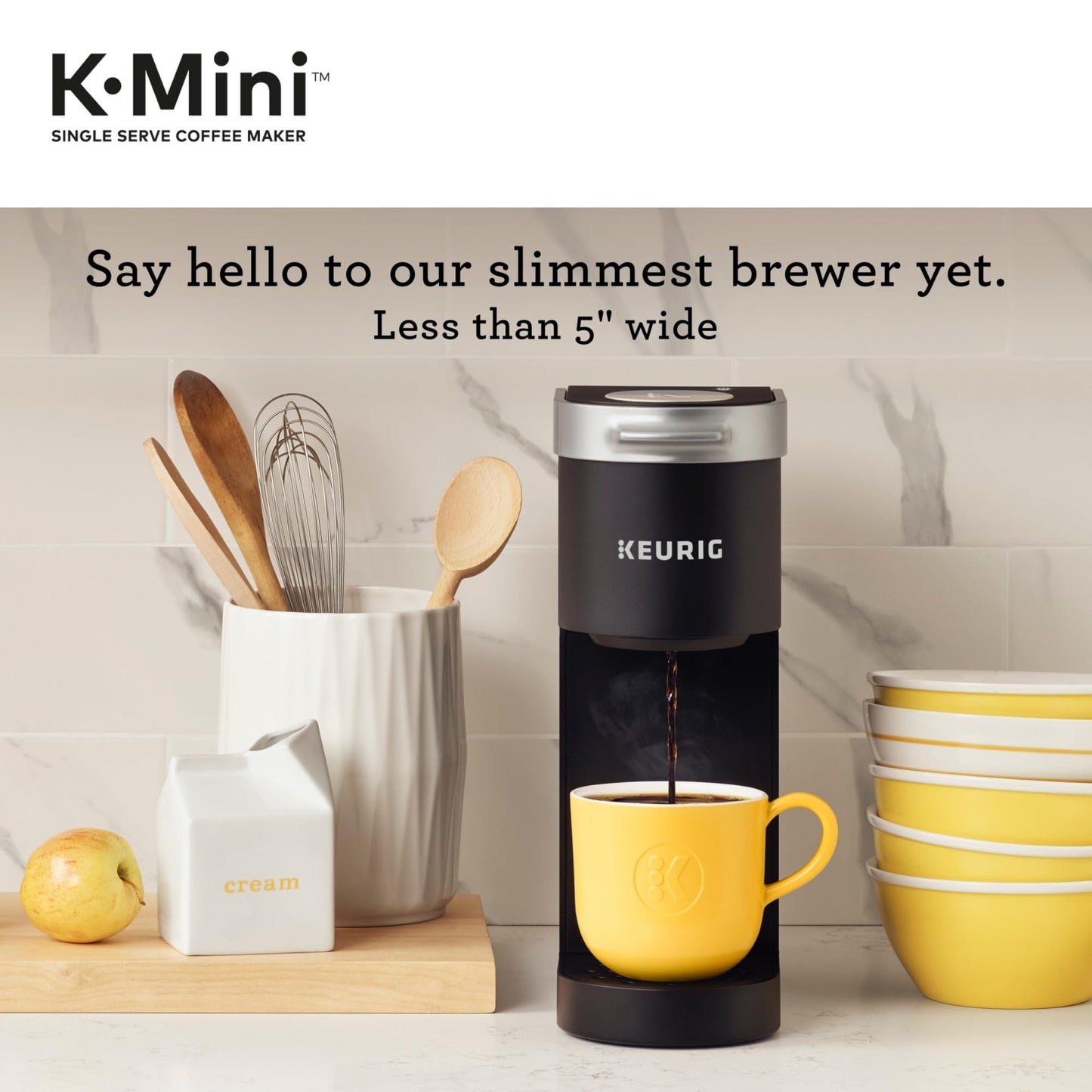 Keurig K-Mini Single Serve K-Cup Pod Coffee Maker, 6 to 12oz Brew size, with Cord Storage, Perfect for Small Spaces, Studio Gray