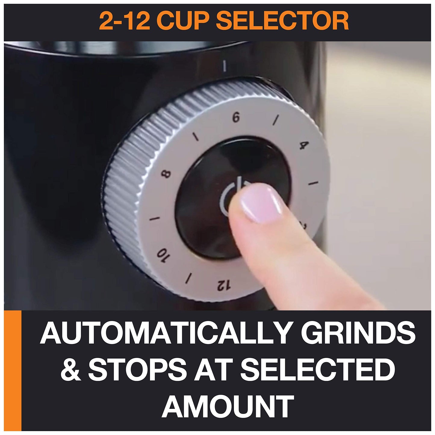 KRUPS Precision Flat Coffee Burr Grinder, 12-Grind fineness settings, Black