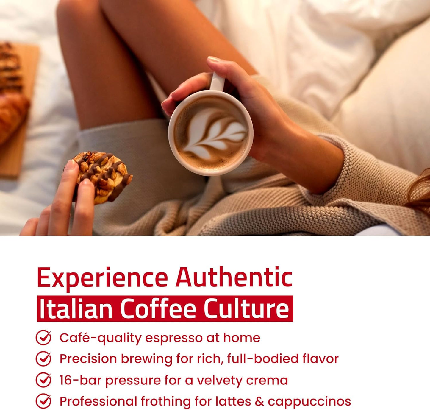 La Pavoni Domus Bar Espresso/Cappuccino Machine - Built-in Conical Burr Grinder with 7 Settings - Stainless Steel Body - 2.7L Water Reservoir - Turbo Steam Wand & Marine Brass Boiler - Made in Italy