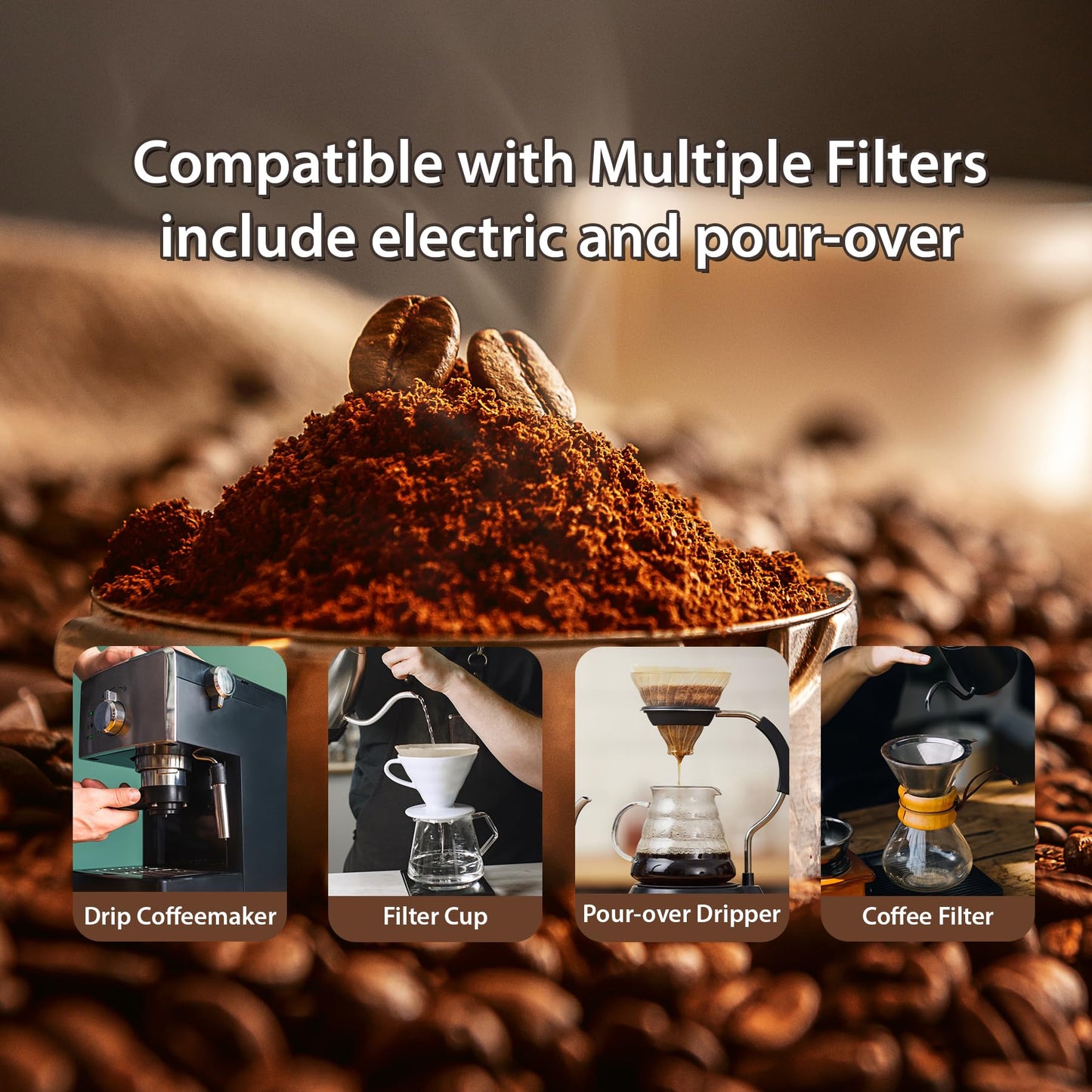 Coffee Filters V60 Coffee Filter Size 02 Cone Coffee Filters 2-4 Cups for Pour Over and Drip Coffee Maker(Natural Brown, 100 Count)