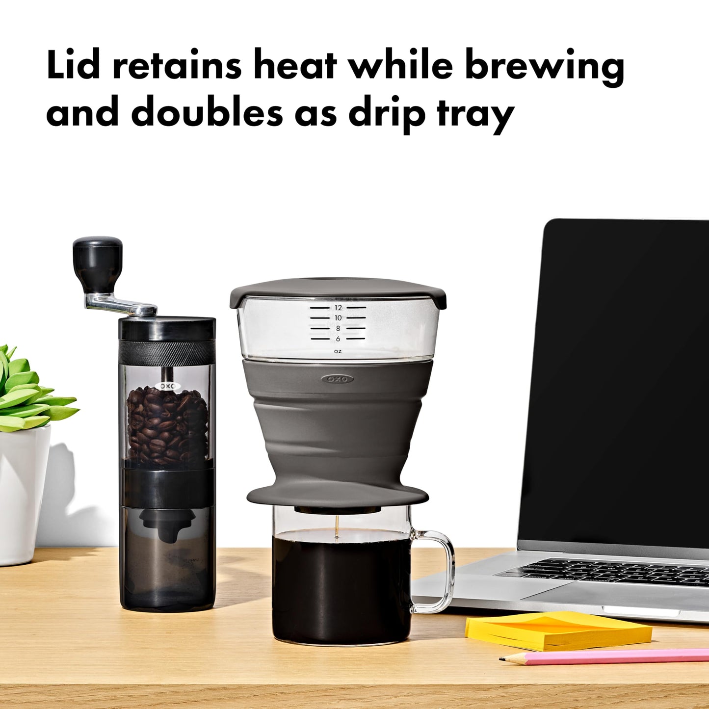OXO Brew Single Serve Pour-Over Coffee Maker, 12 ounces, White