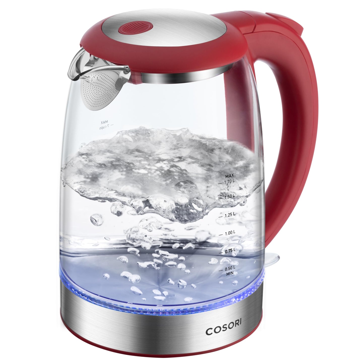 Cosori Electric Kettle, No Plastic Filter & Spout, Stainless Steel Inner Lid, 1.7L Tea Kettle & Hot Water Boiler For Coffee & Tea, Water Heater & Teapot, Automatic Shut Off, Black, 1500W