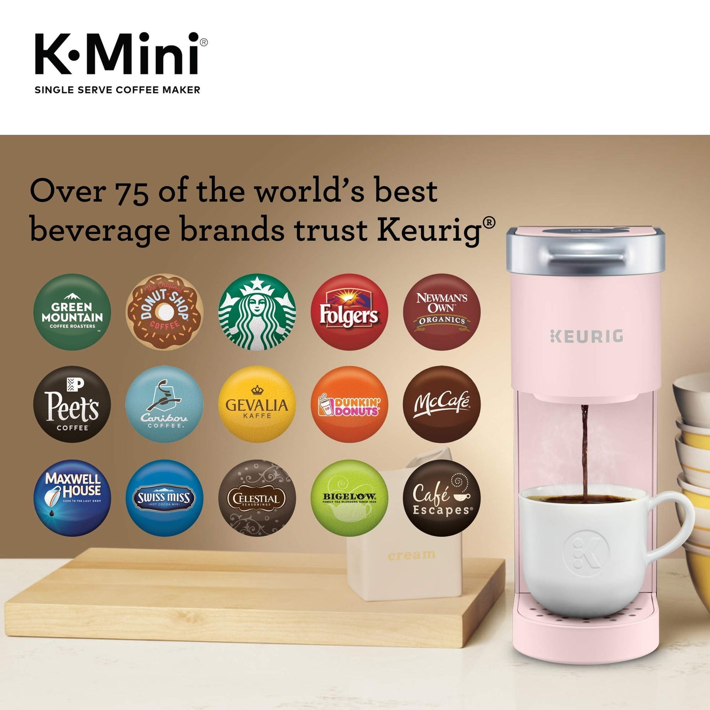Keurig K-Mini Single Serve K-Cup Pod Coffee Maker, 6 to 12oz Brew size, with Cord Storage, Perfect for Small Spaces, Studio Gray