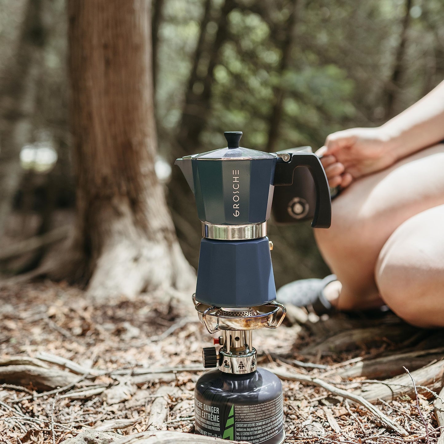 GROSCHE Milano Stovetop Espresso Maker Moka Pot 3 espresso Cup - 5oz, Red - Cuban Coffee Maker Stove top coffee maker Moka Italian espresso greca coffee maker brewer percolator